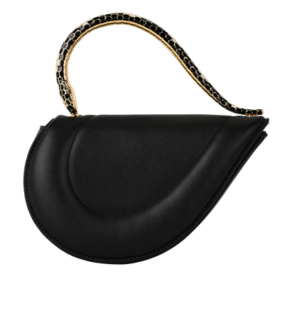 Serpenti Cuore 1968 Top Handle, £2,300, Handbags, Black, Leather, Front view